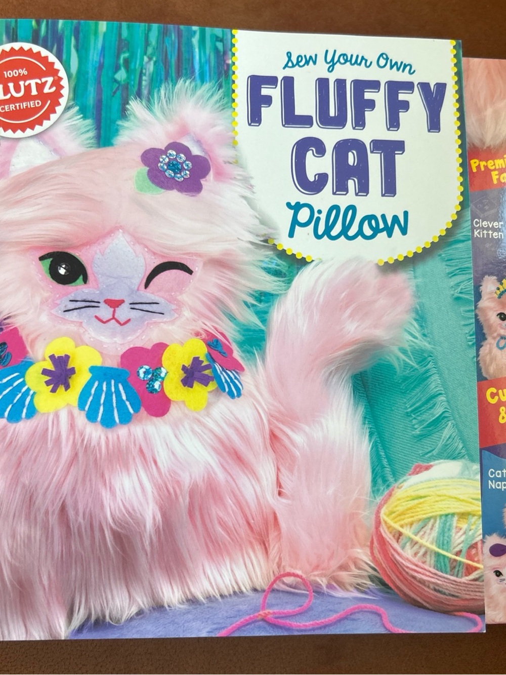 Sew Your Own Fluffy Pink Cat Pillow - DIY Plush Kit